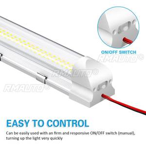 2 pièces, 72 LED, lampe intérieure de voiture, bande lumineuse blanche, barre lumineuse de lecture, interrupteur marche/arrêt, cabine de camion, camion, camping-car, bateau, caravane, RV, 12V 24V - Product Image 4