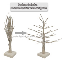 Arbre artificiel en plastique en forme de branche de bouleau de 18 pouces avec lumières LED, alimentation par piles/USB, décorations de Noël pour intérieur, chambre, centre de table
