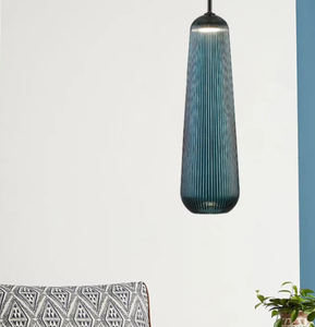 Zeal Lighting Tendering Long <b>Strips</b> Hanging Light for Living Room Creative Green Glass Pendant Light - Product Image 2