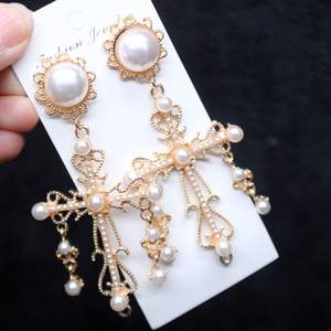 2025 usine directe Offre Spéciale bricolage à la main Baroque Imitation perle alliage croix gothique sombre boucles d'oreilles boucles d'oreilles pendentif - Product Image 3