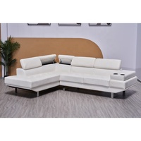 Großhandel Günstige White Air Leder Stoff Wohnzimmer L-förmige Sofa garnitur Kopfstütze verstellbare Schnitts ofa zum Verkauf