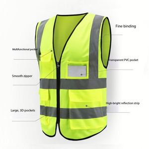 Chaleco de Seguridad Reflectante con Logotipo Personalizado para Hombres y Mujeres, Chaleco de Alta Visibilidad con Bolsillos, Chalecos de Malla de Alta Visibilidad que Cumplen con las Normas ANSI/ISEA - Product Image 2