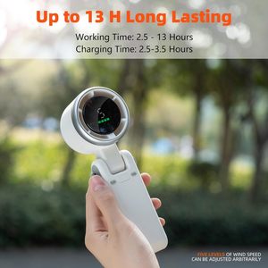 2026 New Hot Sale Mini Handheld Fan 3600mah Rechargeable Usb Led Display 180 <b>Foldable</b> 5 Speeds Travel Outdoor Aibaba Oem Gk01 3 - Product Image 2