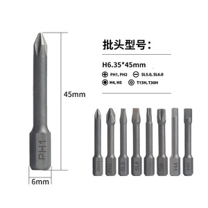 Weeks Pneumatic Screwdriver Bits 6 Mm 1 4 Inch Crv Steel 45mm Standard Application - Product Image 2