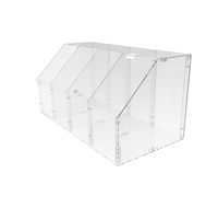 Boîte à bonbons en acrylique transparente avec cloisons, présentoir pour aliments secs, récipient à épices, boîte à beignets et à biscuits, présentoir à 4 niveaux pour la vente au détail, livraison retirée