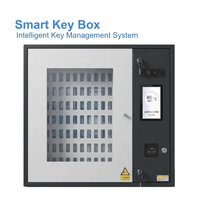 Gabinete de Llaves Inteligente Azul Cielo con 80 Ranuras, Caja Fuerte con Huella Dactilar RFID/NFC, Sistema Electrónico de Gestión de Llaves, Montaje en Pared, Refrigerado