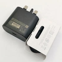 Original 3 Pin UK Plug 25W C Type Câble Chargeur rapide pour Samsung 25W USB-C Charge rapide Chargeur mural