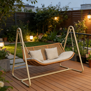 Fauteuil suspendu de patio <span class=keywords><strong>avec</strong></span> auvent, ensemble de mobilier de jardin pour café, balcon, <span class=keywords><strong>piscine</strong></span>, mobilier d'extérieur - Product Image 3