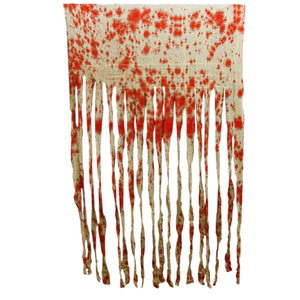 Cortina de puerta con decoración de huellas de sangre de Halloween, colgante para puerta de habitación secreta de casa embrujada, ambiente aterrador - Product Image 1