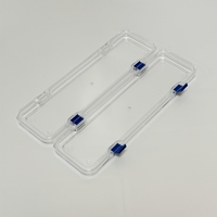 Boîte de présentation flottante 3D transparente en plastique PS 25x7.5x2.5cm avec cadre de suspension pour montre, pièce de monnaie, jeton, bijoux