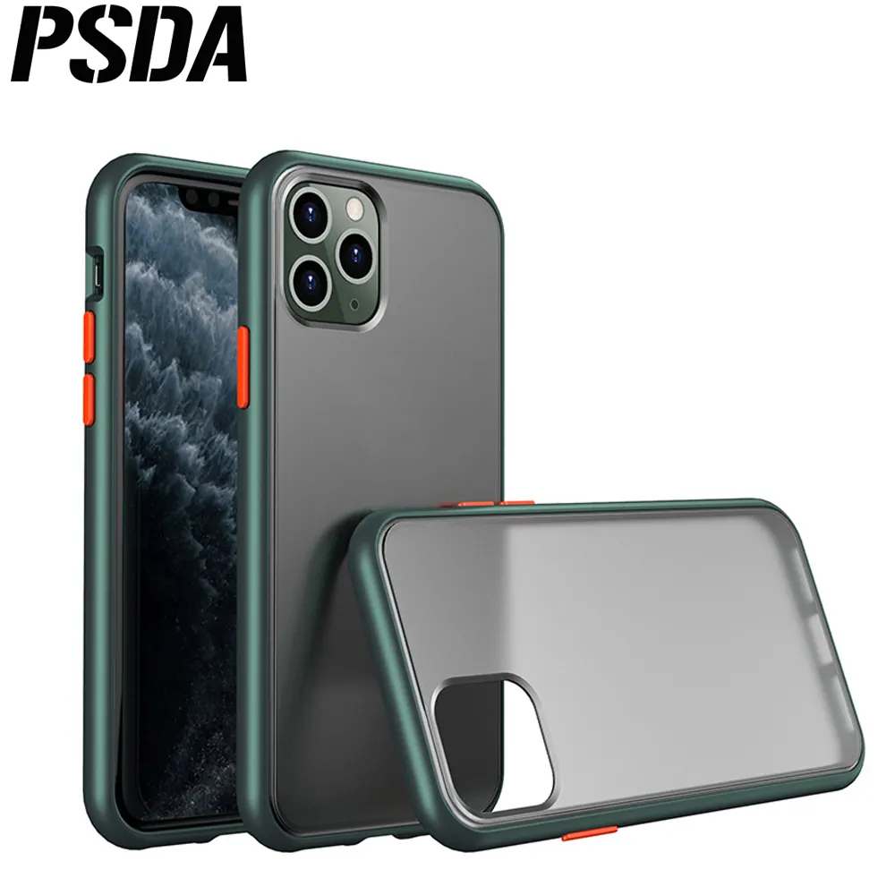 PSDA Camera Protection Bumper Phone Cases Matte Case For Iphone Huawei OPPO VIVO Xiaomi Frosted black TPU phone case