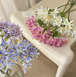 Nueva Llegada, Delicadas Flores Artificiales de Agapanthus <span class=keywords><strong>Africanus</strong></span>, Lirio Africano de Seda, Flores Realistas Hechas a Mano para Decoración de Bodas - Product Image 2