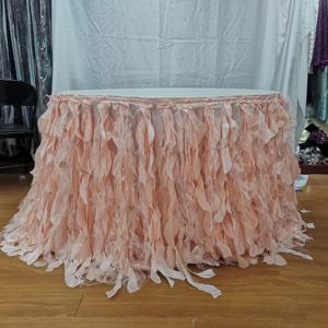 웨딩용 러플 컬리 윌로우 오간자 튜튜 테이블 스커트 디자인 - Product Image 3