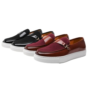 Custom Men's Soft PU Breathable Dress Shoes for Business Party Casual <b>Flats</b> Slip-on Closure Rubber Outsole Comfortable Insole - Product Image 4