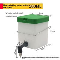 Fontaine à eau automatique pour lapins Chuangduo CD-500ml en plastique haute rigidité avec abreuvoirs à tétine pour animaux de ferme