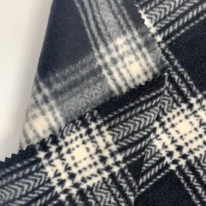 Commerci all'ingrosso unfading anti pilling tweed spazzolato plaid uniforme inverno tessuto 100d 100 di stampa del poliestere polare del panno morbido tessuto a maglia