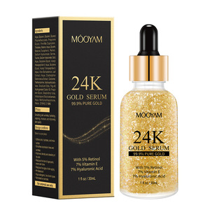 Sérum Visage Anti-Âge et Éclaircissant <span class=keywords><strong>Liquide</strong></span> à l'Acide Hyaluronique, Vitamine <span class=keywords><strong>E</strong></span> et Or Nano 24 carats Biologique, Marque Blanche, Vente en Gros - Product Image 1