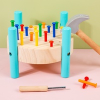 Table de jeu en bois pour bébé, jeu de marteau à clous, reconnaissance des couleurs, exercice de coordination œil-main, jouet éducatif pour enfants de 4 à 6 ans, boîte de couleur