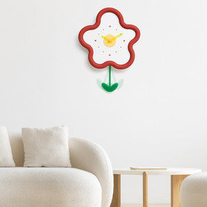 Nordic Style Flower Wall <b>Clock</b> Modern Minimalist Quartz <b>Clock</b> For Living Room Decoration <b>Battery</b> Powered Single Face - Product Image 3