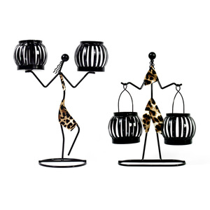 Farol Doble Rústico de Hierro Forjado Estilo Retro, Candelabro Decorativo para <span class=keywords><strong>Cena</strong></span> a la Luz de las Velas, Accesorios de Ambiente - Product Image 5