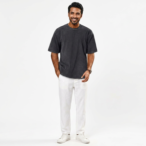 100% Cotton Men's Regular Fit Short Sleeve Nonwoven Fabric O-Neck T-Shirt Front Custom Heat-Transfer Printed Breathable Solid - Product Image 1