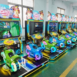 เครื่องเกมแข่งรถมอเตอร์ไซค์สำหรับเด็กสองคน แบบหยอดเหรียญ พร้อมไฟ LED เกมแข่งรถแบบอินเทอร์แอคทีฟ ควบคุมด้วยการเคลื่อนไหว - Product Image 4