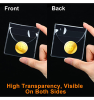 Haoran – Nouvelles pochettes transparentes personnalisées 2x2 pouces pour pièces de monnaie, petites pochettes de rangement en PVC pour pièces de monnaie
