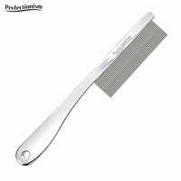 Peigne anti-puces moderne pour petits chiens et chats avec manche en aluminium, à dents fines, outil de toilettage pour nettoyer les taches de larmes des animaux, utilisation quotidienne