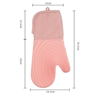 ถุงมือซิลิโคนสำหรับเตาอบแบบหนาพิเศษ พร้อมปลอกแขนผ้าฝ้ายหนาแน่นและแกนหลายชั้นเพื่อความปลอดภัยในการทำอาหารและการอบในครัว - Product Image 5