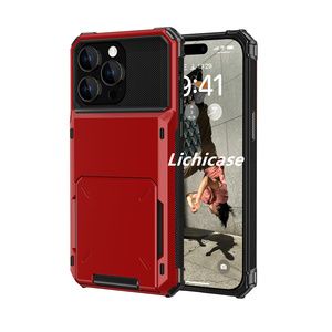 Accesorios móviles anticaída Lichicase para <span class=keywords><strong>Motorola</strong></span> One 5G Ace Armor Case con tarjetero minimalista - Product Image 3