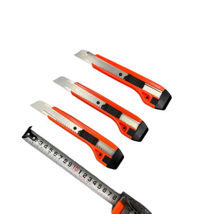 Utility Knife 18mm Stainless Steel Blade Orange Plastic Handle Office Tool Cutter Big Head Design - Product Image 5