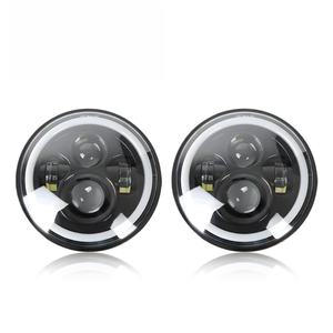 Phare LED 7 pouces avec anneau lumineux rouge, bleu, vert, DRL 6000K, pour Wrangler, universel, 3000LM, ampoule H4, 30W, 12V - Product Image 2