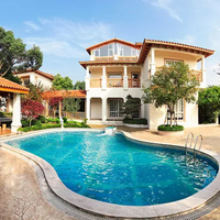 Große Luxus-Outdoor-Glasfaser Inground-Schwimmbäder Vorgefertigte Luxus villa Hotel Whirlpool Überlaufende Pools Kinder