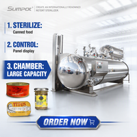 Autoclave de pulvérisation à haute température contrôlée par PLC SUMPOT pour les conserves de thon et de bœuf