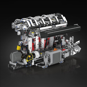 Stampo re auto MOC motorizzato motore L4 motorizzato LSX454 V8 modello di motore a benzina in plastica Set giocattolo - Product Image 3