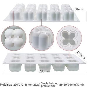 Early Riser DIY 6 cuadrados 15 cuadrados Cubo de <span class=keywords><strong>Rubik</strong></span> <span class=keywords><strong>Bola</strong></span> mágica 3D Molde de silicona Molde de vela perfumada Molde de aromaterapia - Product Image 6
