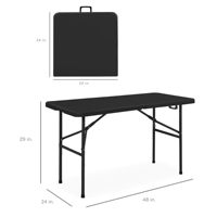 Table pliante en plastique à prix de gros, portable robuste pour l'intérieur et l'extérieur avec poignée de verrouillage pour pique-nique