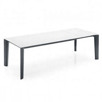 Table à manger extensible extra-large 12 places avec plateau en céramique effet marbre