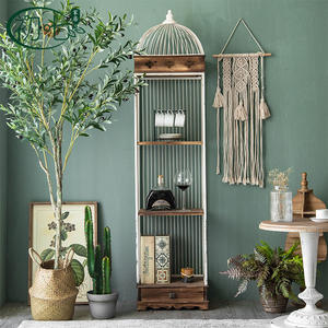 Estante de Hierro Vintage con Forma de Jaula de Pájaro, Redondo, Multifuncional, para Sala de Estar, Decorativo, Unidad de Almacenamiento - Product Image 2