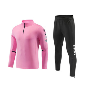 Conjunto de chándal para correr de alta calidad, chándal de fútbol para <span class=keywords><strong>hombre</strong></span> con logotipo personalizado, traje de entrenamiento de fútbol con media cremallera para correr al aire libre - Product Image 3