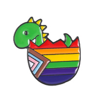 Broche en métal artisanale en forme de dinosaure éclose, accessoire à thème animal pour sacs et vêtements, vente en gros