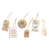 Étiquettes personnalisées pour vêtements avec logo, cordon élastique, étiquettes vierges à inscrire pour cadeaux, bagages, vêtements, inventaire, cartes en papier