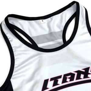 เสื้อกล้ามและกางเกงขาสั้นชุดออกกำลังกายพิมพ์ลายซับลิเมชันชุดกีฬาออกแบบได้ตามต้องการ - Product Image 4