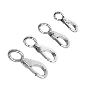 Ventas de fábrica 304/316 Llavero de acero inoxidable Ojo <span class=keywords><strong>fijo</strong></span> Gancho a presión Mosquetón para monederos Cadena para mascotas Correas para perros Bolsas - Product Image 1