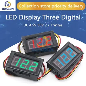 0.56 inç Mini kırmızı yeşil mavi LED ekran paneli gerilim metre voltmetre ev kullanımı gerilim 3 üç dijital DC 4.5V 30V 2 / 3 teller