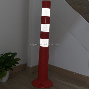 Delimitador de Tráfico Flexible Amarillo de 75 cm, Poste de Advertencia de <span class=keywords><strong>PU</strong></span> con Resorte - Product Image 3