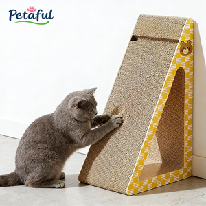 수직 삼각형 사이잘 고양이 스크래칭 패드 보드 놀이 수면 발톱 갈이 3-in-1 내마모성 부스러기 방지 애완 고양이 나무 장난감 - Product Image 5