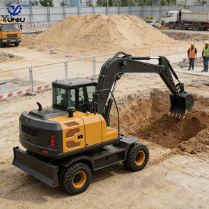 Excavatrice YT-80 avec godet de 0,35 m³ utilisée pour les travaux de terrassement rapides dans l'ingénierie municipale et la construction de terres agricoles, pelle de 8 tonnes - Product Image 3