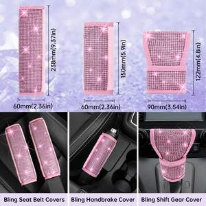 Roze Diamant Bling Auto Telefoonhouder Bling Auto Stuurwielhoes Strass Bling Auto Accessoires Set - Product Image 2