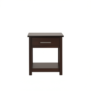 Mesita de Noche Contemporánea Wenge con 1 Cajón y Diseño de Panel de Madera para Muebles de Dormitorio - Product Image 1